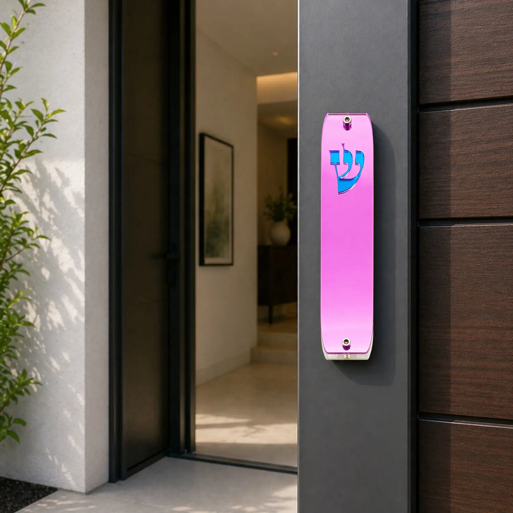 Genesis Classic Mezuzah for Door – Handmade Premium Clear Acrylic Case – Model LSN-10049