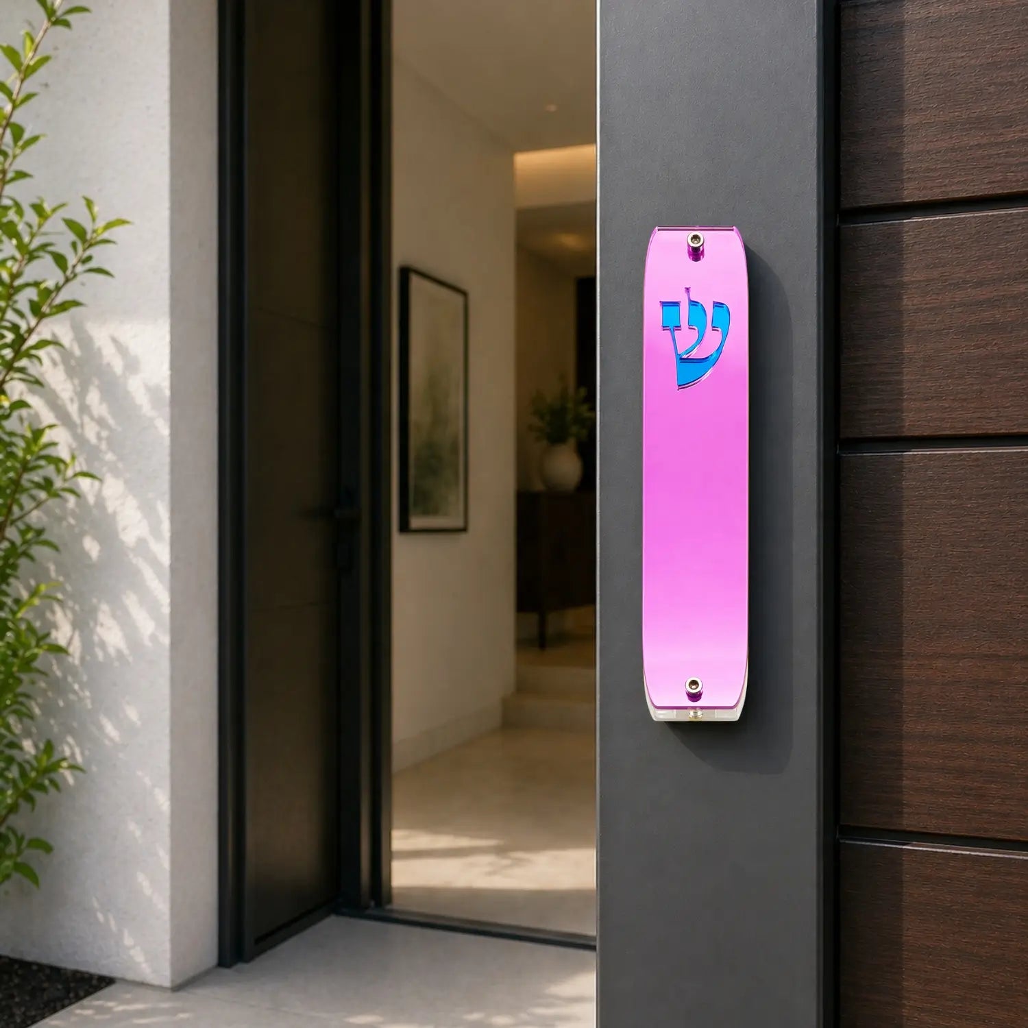 Genesis Classic Mezuzah for Door – Handmade Premium Clear Acrylic Case – Model LSN-10049
