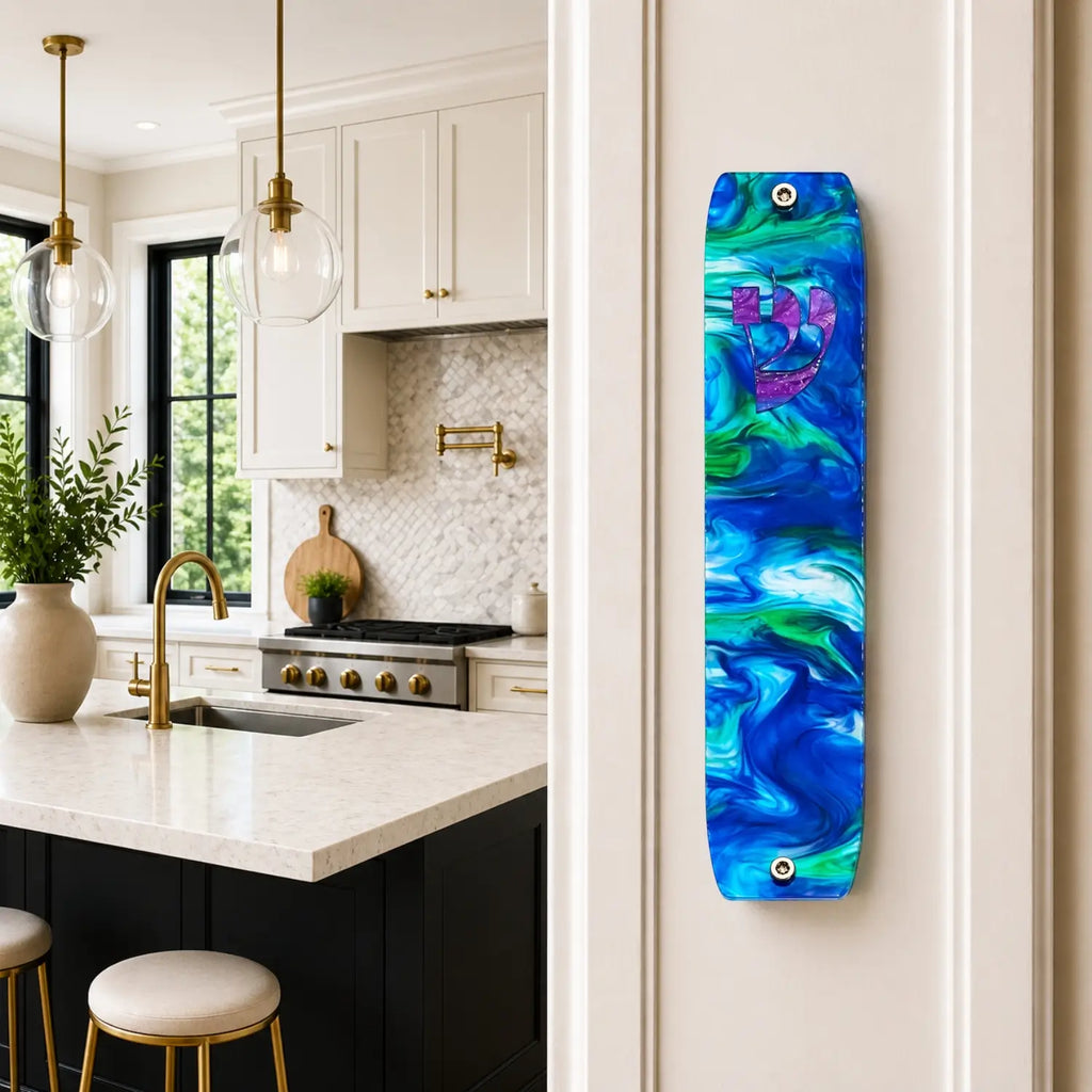 Genesis Classic Mezuzah for Door – Handmade Premium Clear Acrylic Case – Model LSN-10050