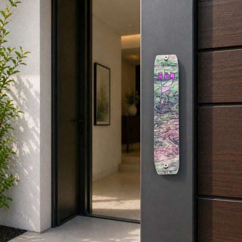 Genesis Classic Mezuzah for Door – Handmade Premium Clear Acrylic Case – Model LSN-10052