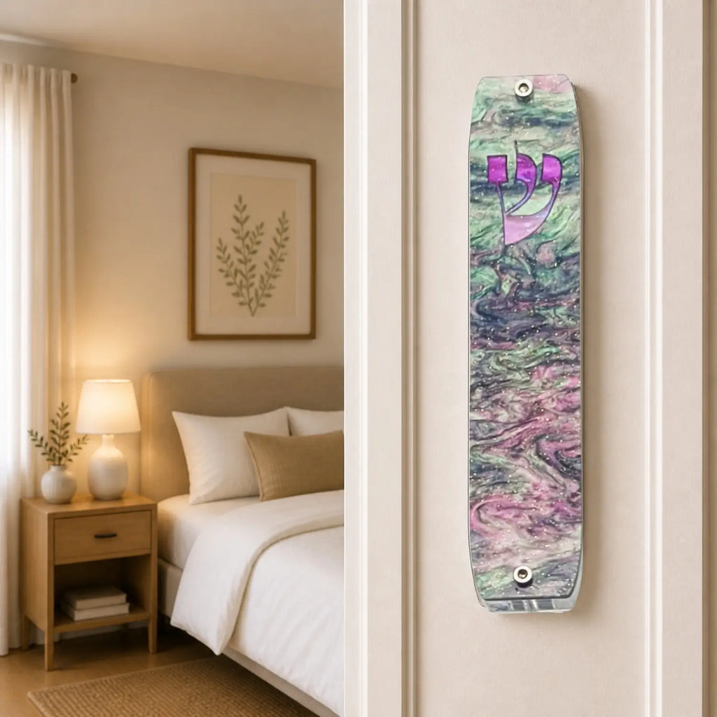 Genesis Classic Mezuzah for Door – Handmade Premium Clear Acrylic Case – Model LSN-10052