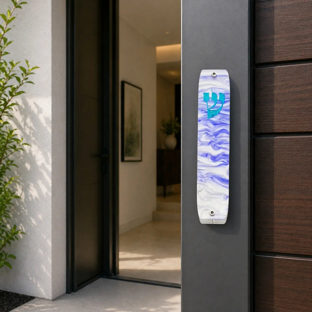 Genesis Classic Mezuzah for Door – Handmade Premium Clear Acrylic Case – Model LSN-10053