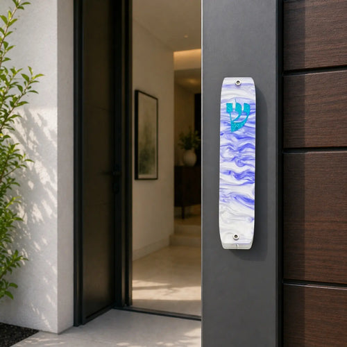Genesis Classic Mezuzah for Door – Handmade Premium Clear Acrylic Case – Model LSN-10053