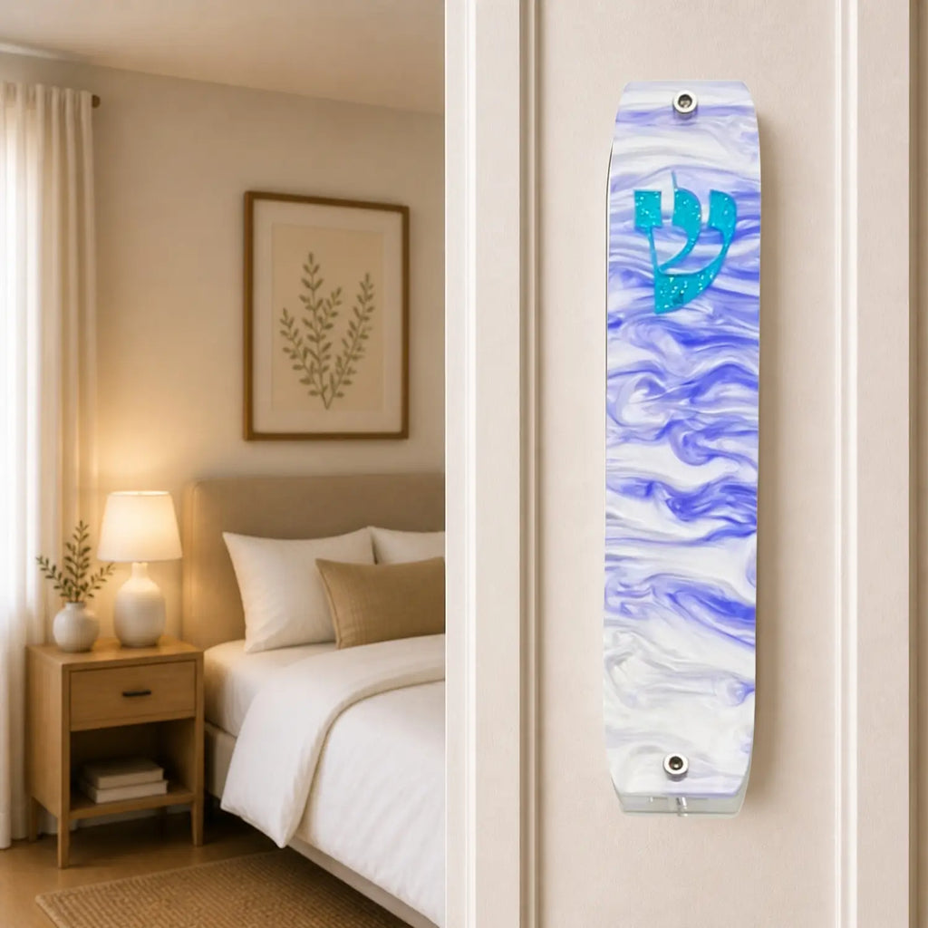 Genesis Classic Mezuzah for Door – Handmade Premium Clear Acrylic Case – Model LSN-10053