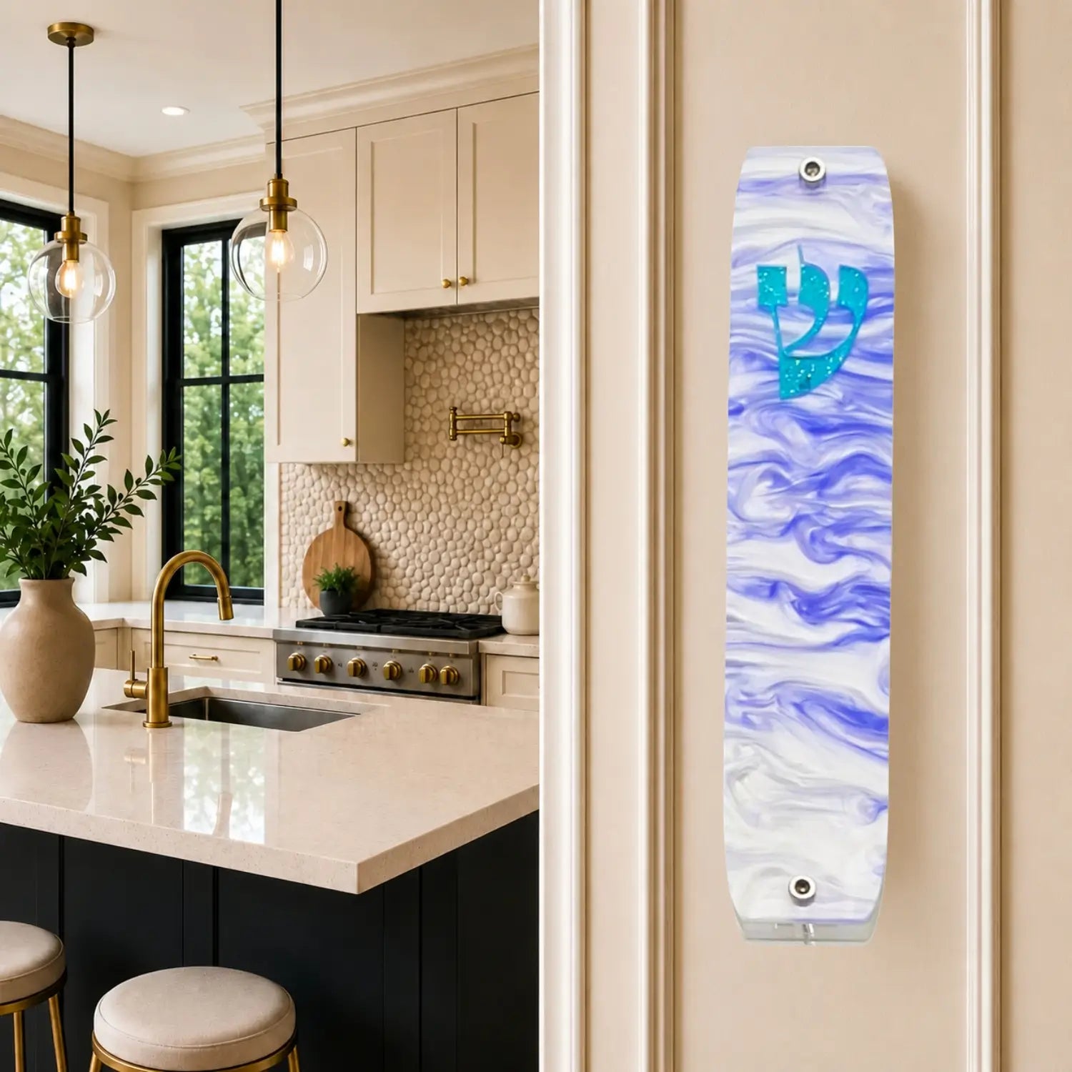 Genesis Classic Mezuzah for Door – Handmade Premium Clear Acrylic Case – Model LSN-10053