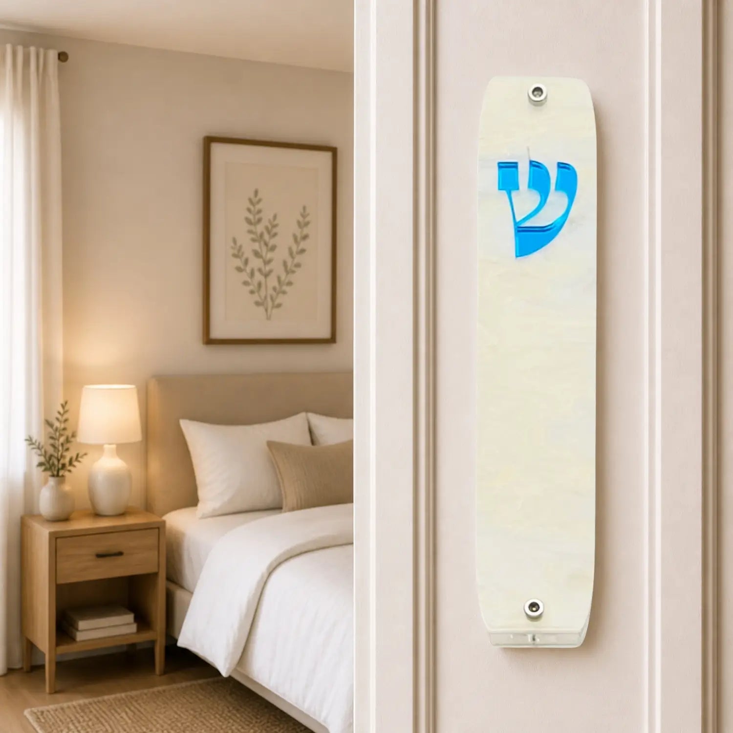 Genesis Classic Mezuzah for Door – Handmade Premium Clear Acrylic Case – Model LSN-10056