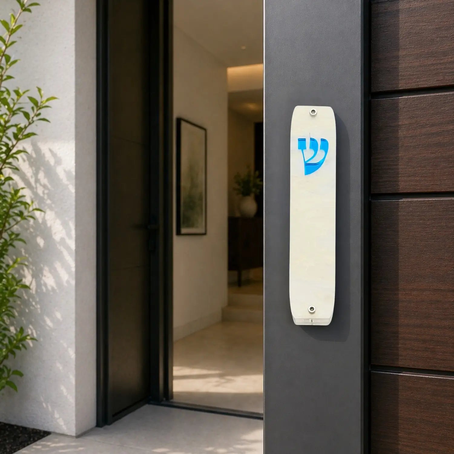 Genesis Classic Mezuzah for Door – Handmade Premium Clear Acrylic Case – Model LSN-10056