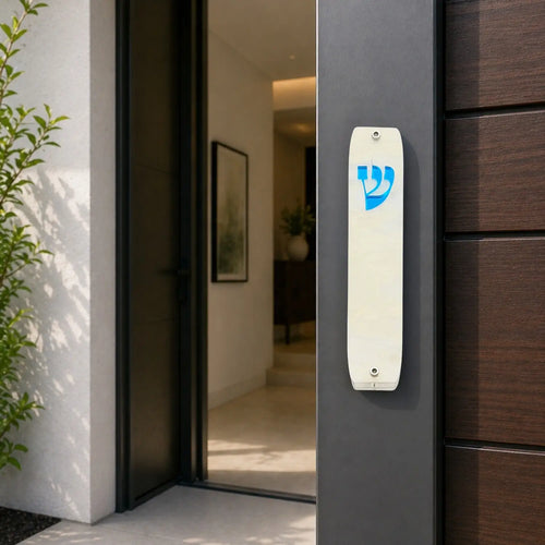 Genesis Classic Mezuzah for Door – Handmade Premium Clear Acrylic Case – Model LSN-10056