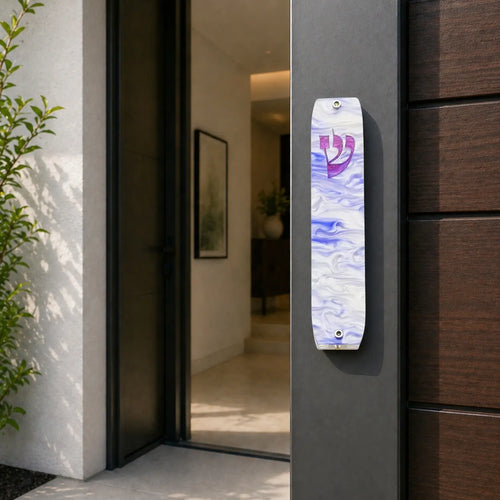 Genesis Classic Mezuzah for Door – Handmade Premium Clear Acrylic Case – Model LSN-10057