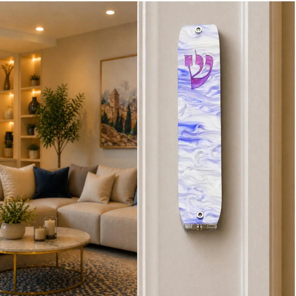 Genesis Classic Mezuzah for Door – Handmade Premium Clear Acrylic Case – Model LSN-10057