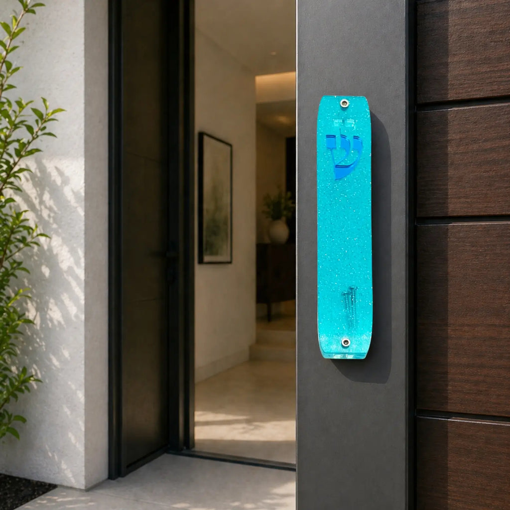 Genesis Classic Mezuzah for Door – Handmade Premium Clear Acrylic Case – Model LSN-10058