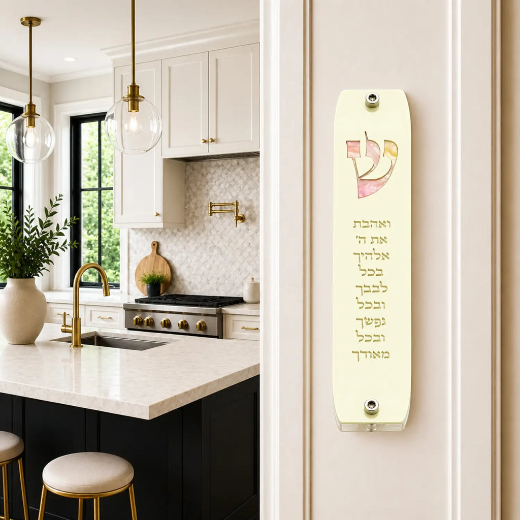 Genesis Classic Mezuzah for Door – Handmade Premium Clear Acrylic Case – Model LSN-10059