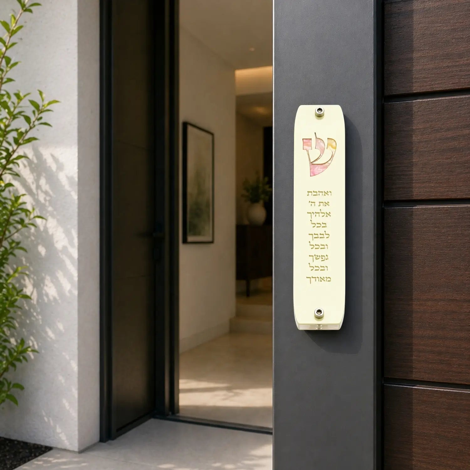 Genesis Classic Mezuzah for Door – Handmade Premium Clear Acrylic Case – Model LSN-10059