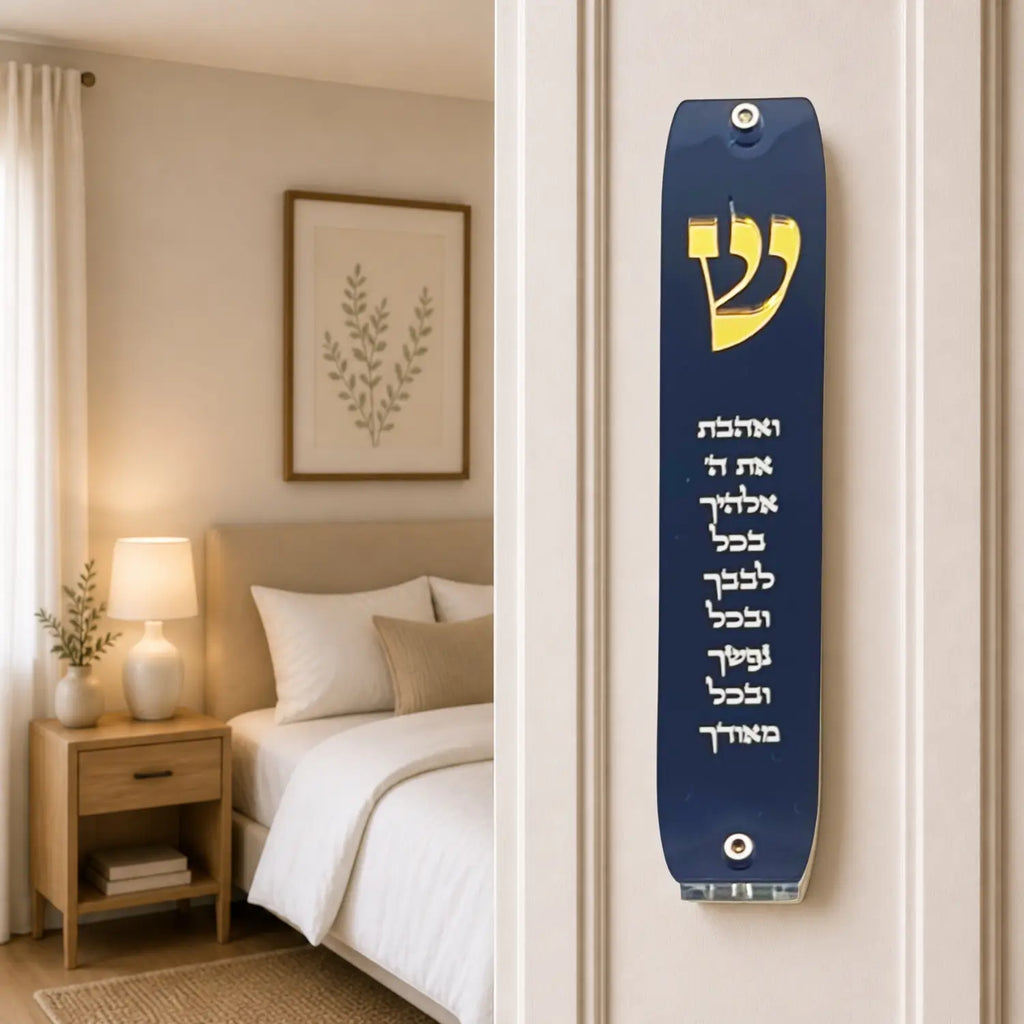 Genesis Classic Mezuzah for Door – Handmade Premium Clear Acrylic Case – Model LSN-10061