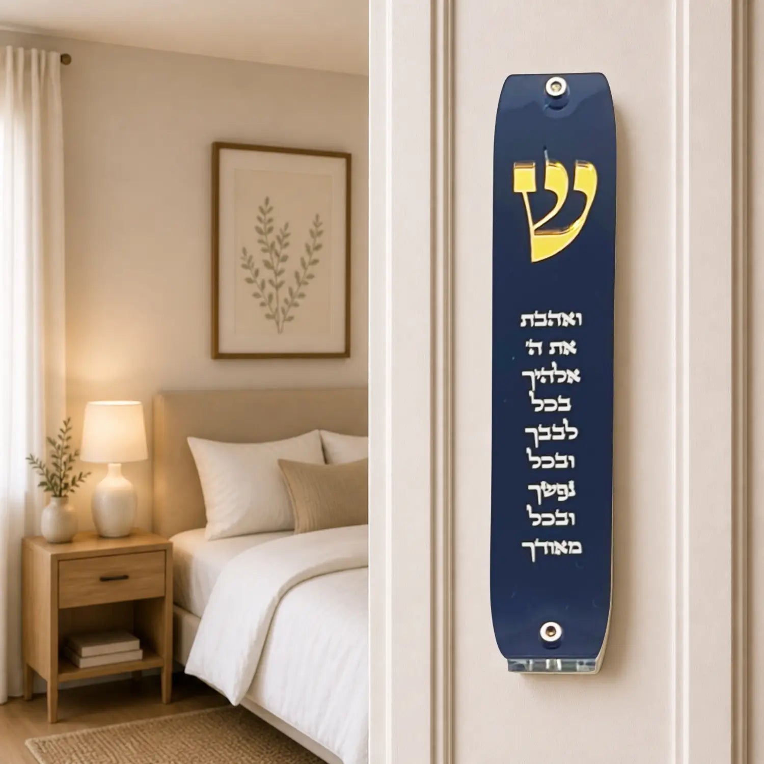 Genesis Classic Mezuzah for Door – Handmade Premium Clear Acrylic Case – Model LSN-10061