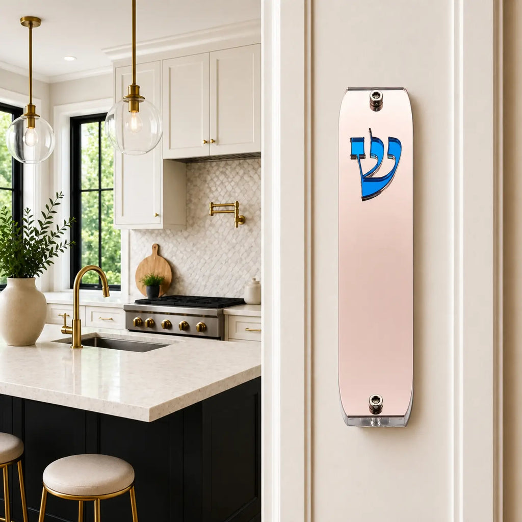 Genesis Classic Mezuzah for Door – Handmade Premium Clear Acrylic Case – Model LSN-10066
