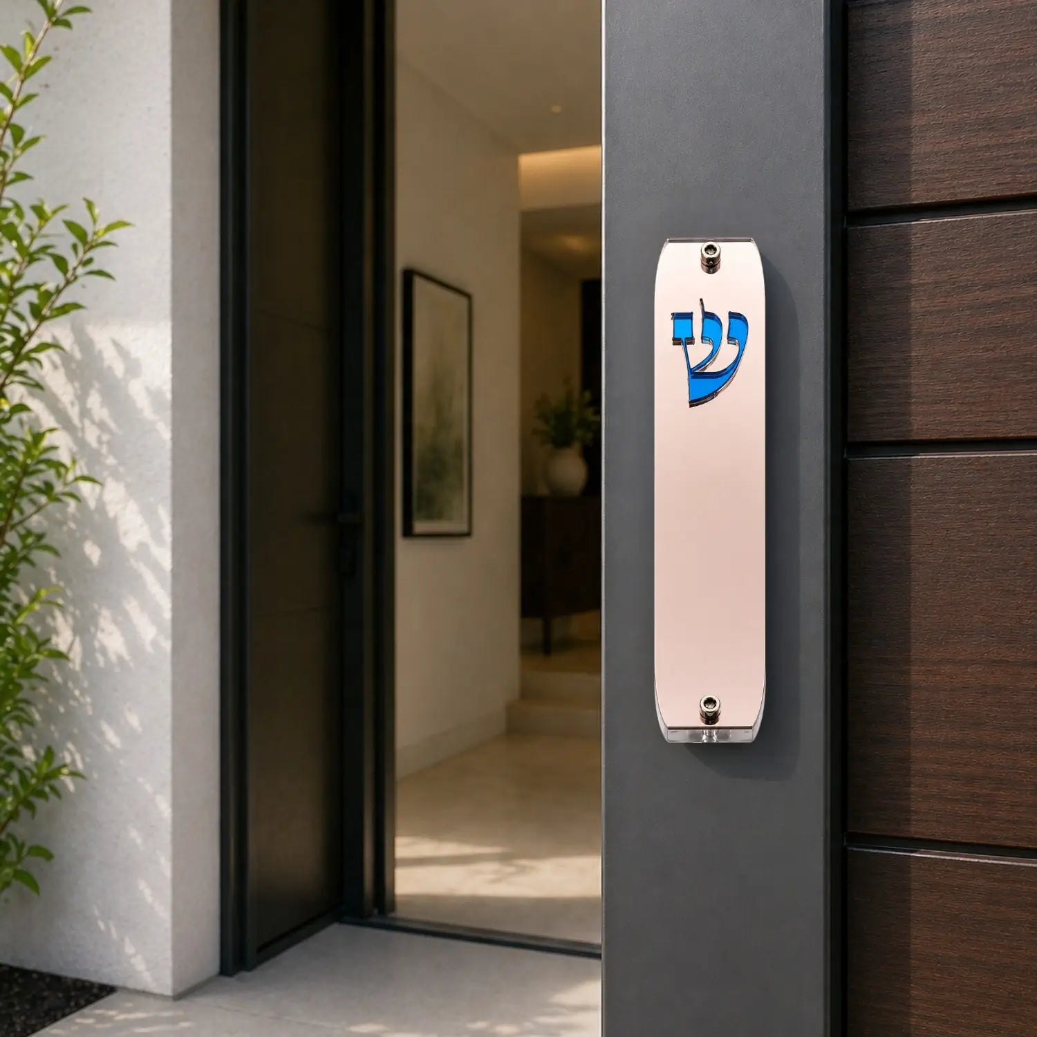 Genesis Classic Mezuzah for Door – Handmade Premium Clear Acrylic Case – Model LSN-10066