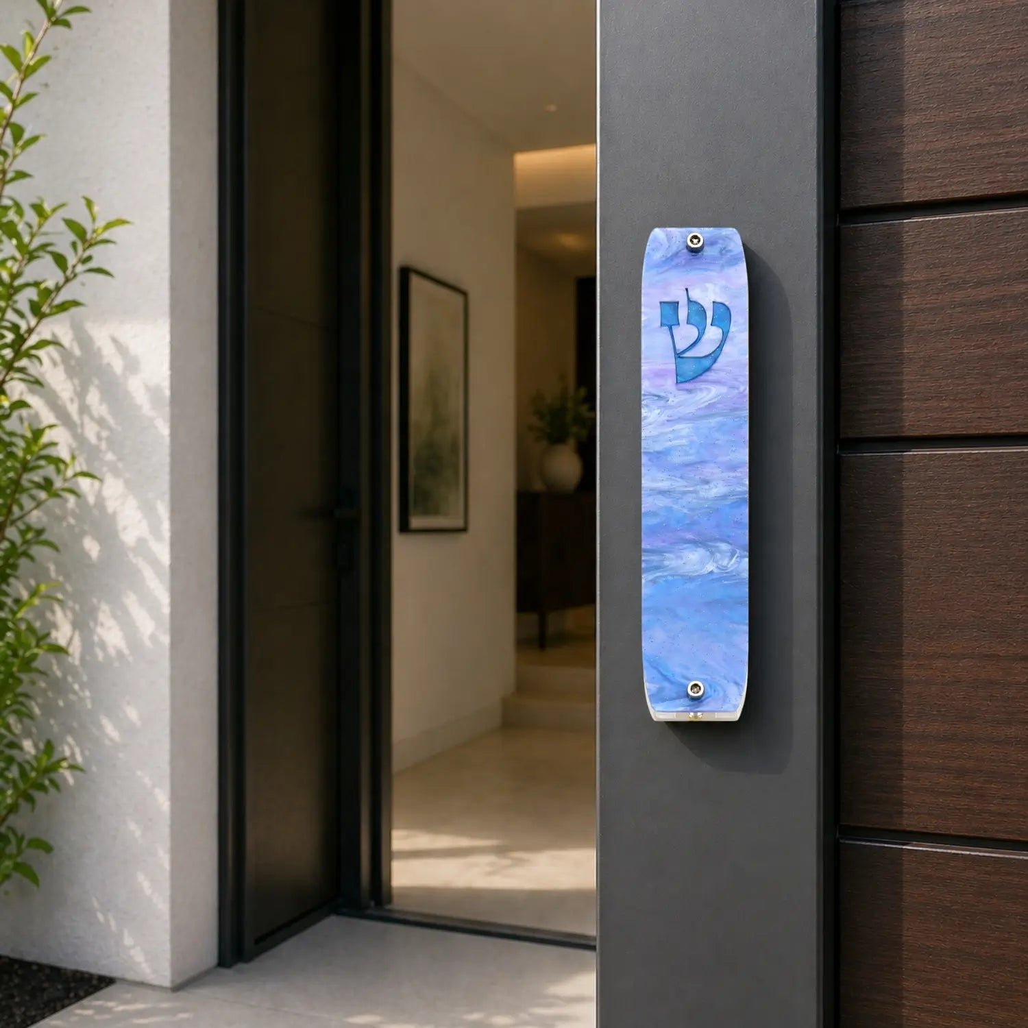 Genesis Classic Mezuzah for Door – Handmade Premium Clear Acrylic Case – Model LSN-10067