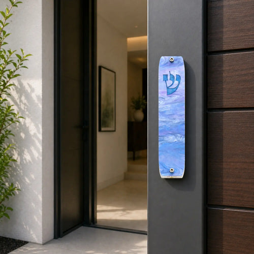 Genesis Classic Mezuzah for Door – Handmade Premium Clear Acrylic Case – Model LSN-10067