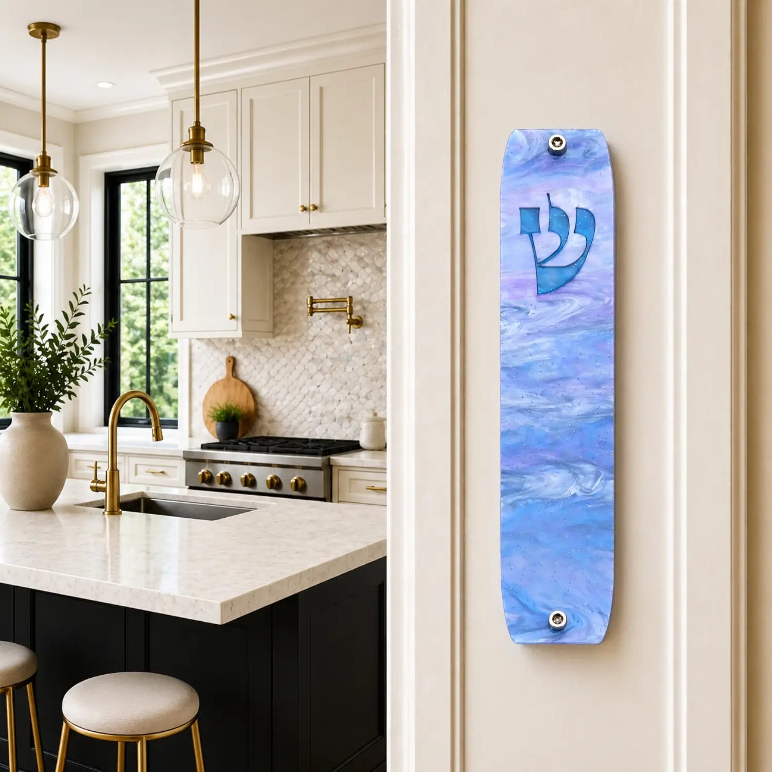 Genesis Classic Mezuzah for Door – Handmade Premium Clear Acrylic Case – Model LSN-10067