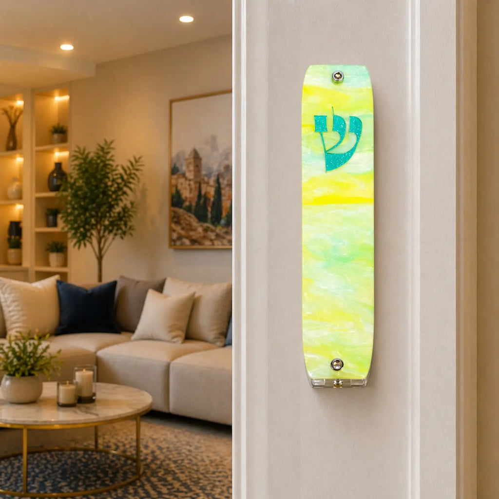 Genesis Classic Mezuzah for Door – Handmade Premium Clear Acrylic Case – Model LSN-10068