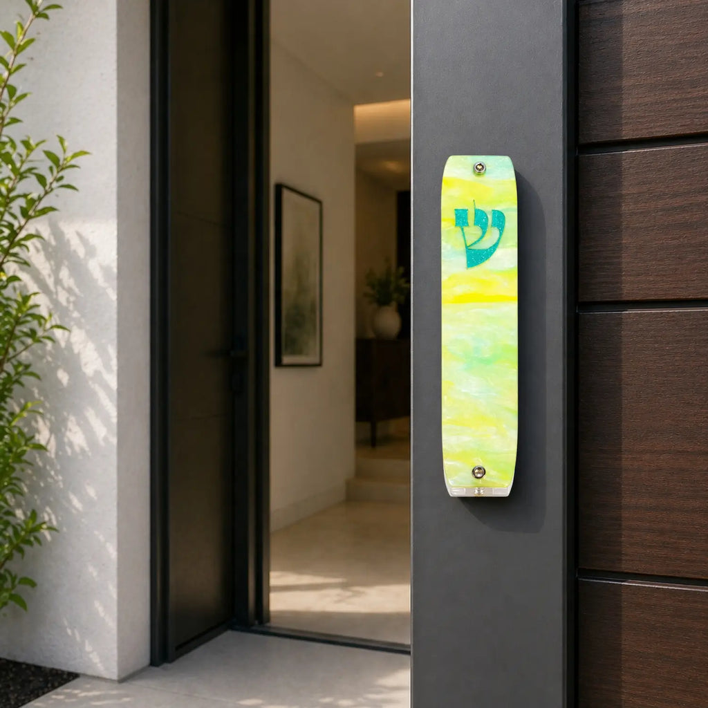 Genesis Classic Mezuzah for Door – Handmade Premium Clear Acrylic Case – Model LSN-10068