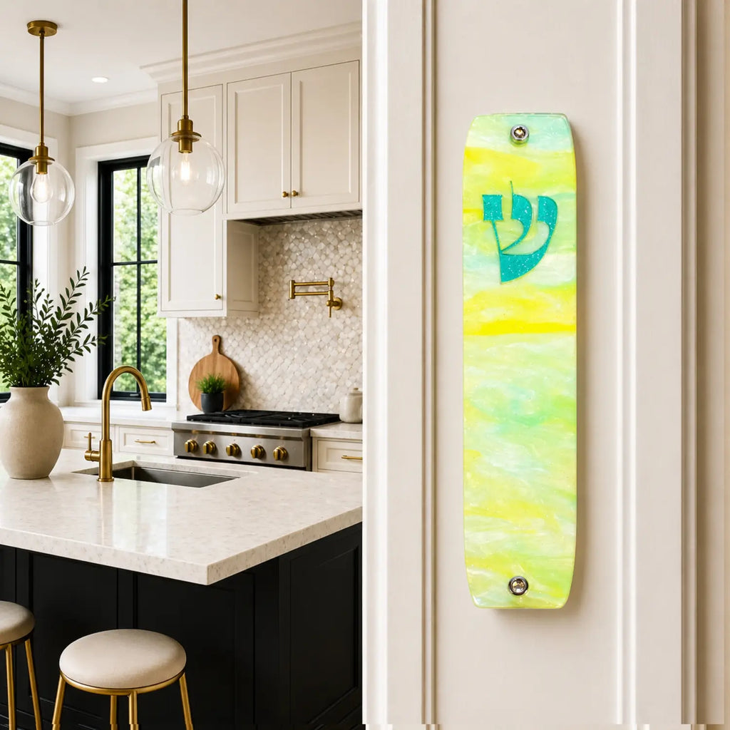 Genesis Classic Mezuzah for Door – Handmade Premium Clear Acrylic Case – Model LSN-10068