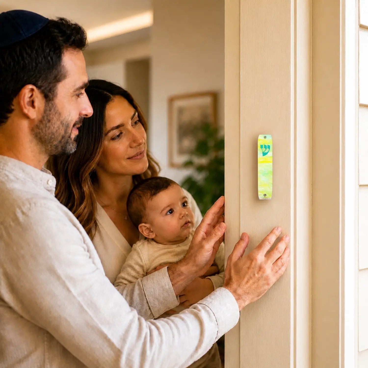 Genesis Classic Mezuzah for Door – Handmade Premium Clear Acrylic Case – Model LSN-10068