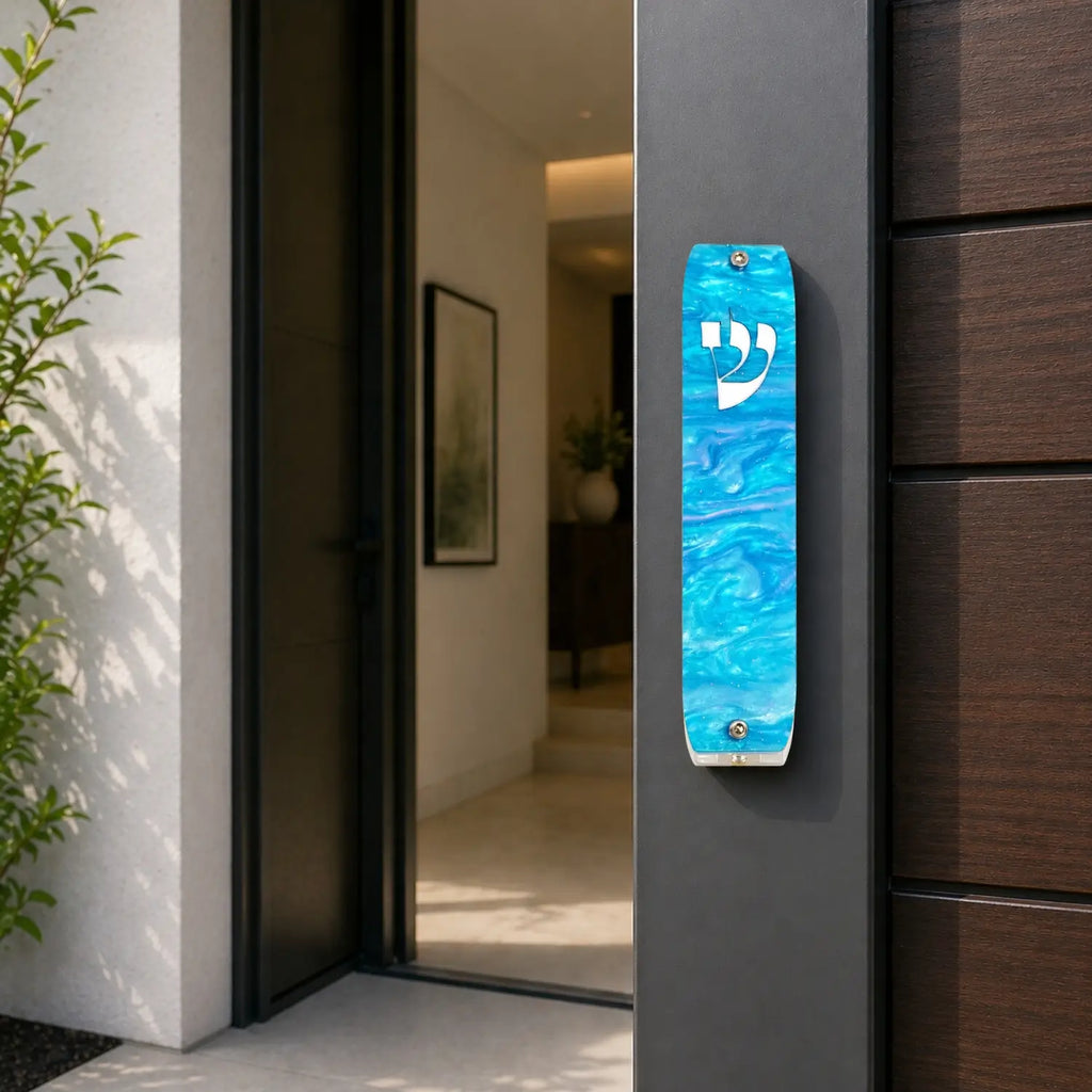 Genesis Classic Mezuzah for Door – Handmade Premium Clear Acrylic Case – Model LSN-10069