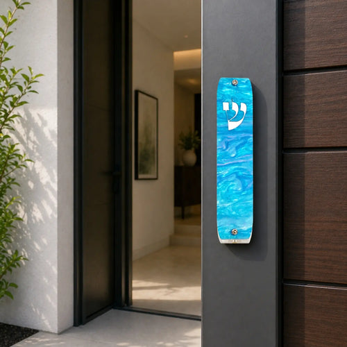 Genesis Classic Mezuzah for Door – Handmade Premium Clear Acrylic Case – Model LSN-10069