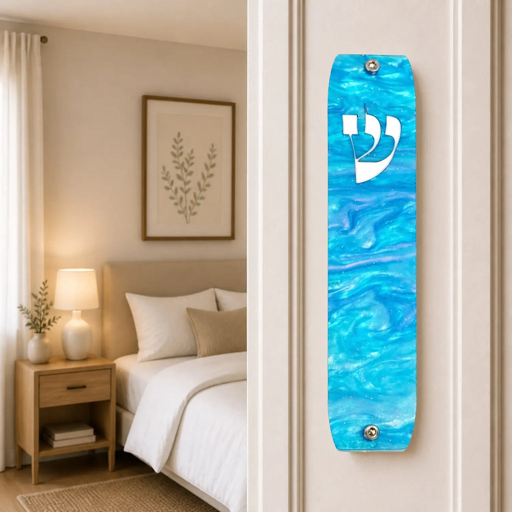Genesis Classic Mezuzah for Door – Handmade Premium Clear Acrylic Case – Model LSN-10069