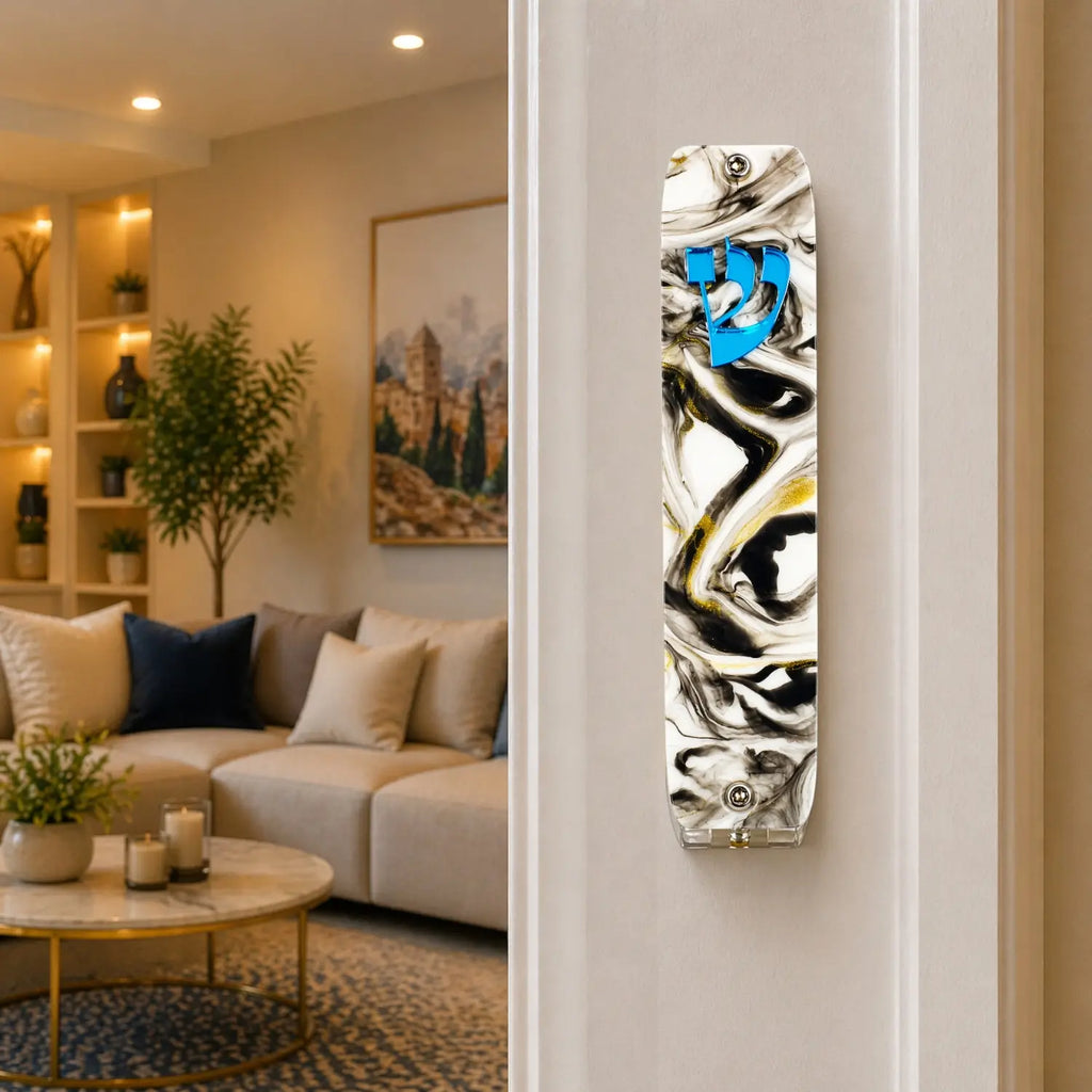 Genesis Classic Mezuzah for Door – Handmade Premium Clear Acrylic Case – Model LSN-10070