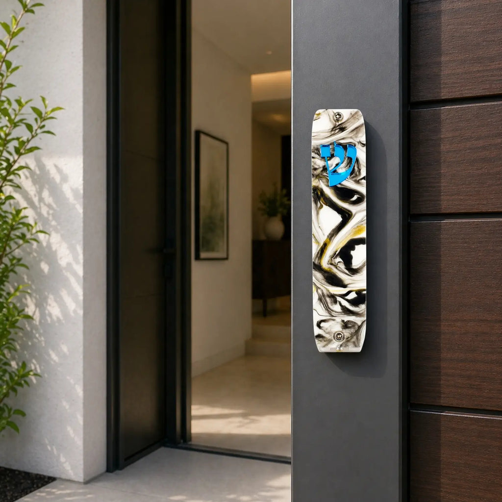 Genesis Classic Mezuzah for Door – Handmade Premium Clear Acrylic Case – Model LSN-10070