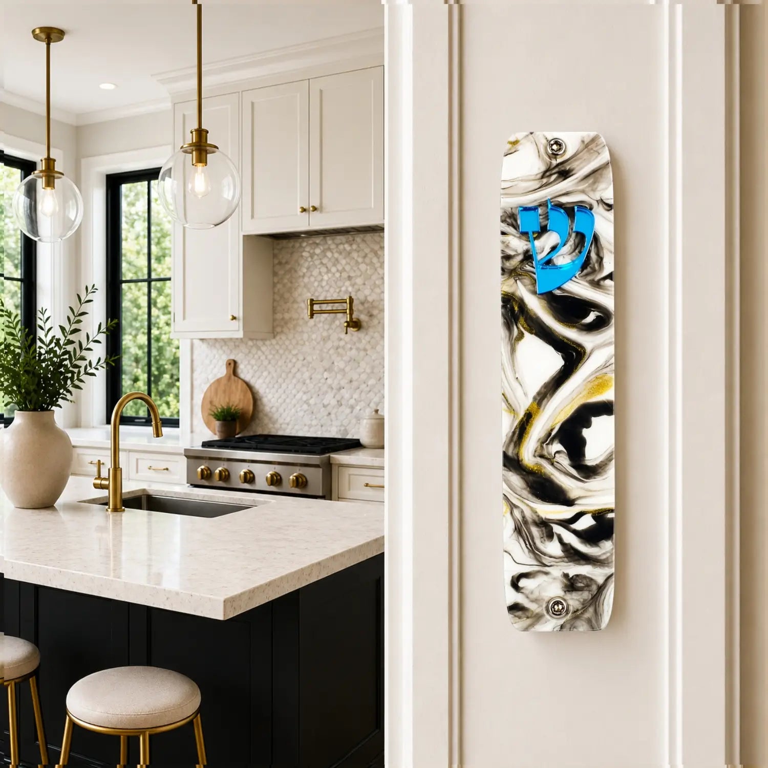 Genesis Classic Mezuzah for Door – Handmade Premium Clear Acrylic Case – Model LSN-10070
