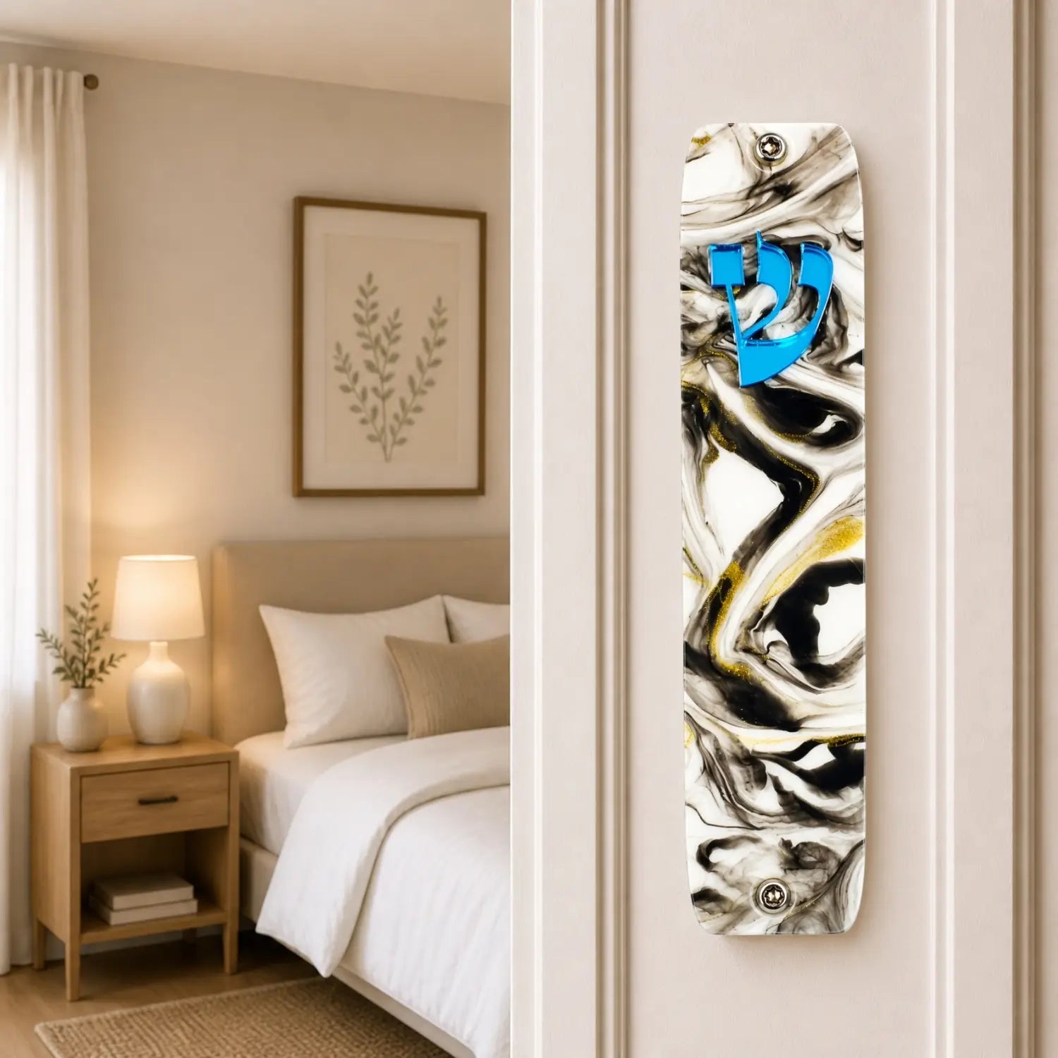 Genesis Classic Mezuzah for Door – Handmade Premium Clear Acrylic Case – Model LSN-10070