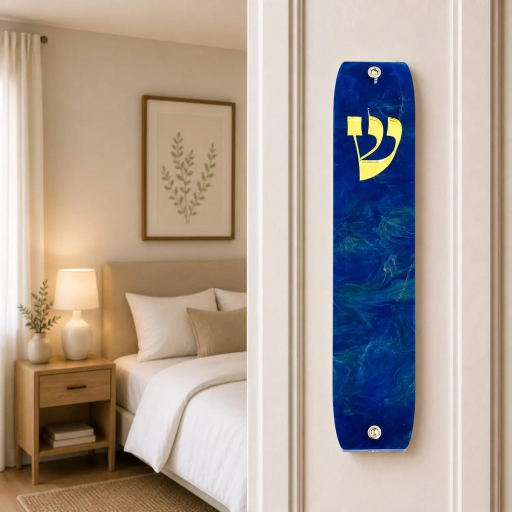 Genesis Classic Mezuzah for Door – Handmade Premium Clear Acrylic Case – Model LSN-10071