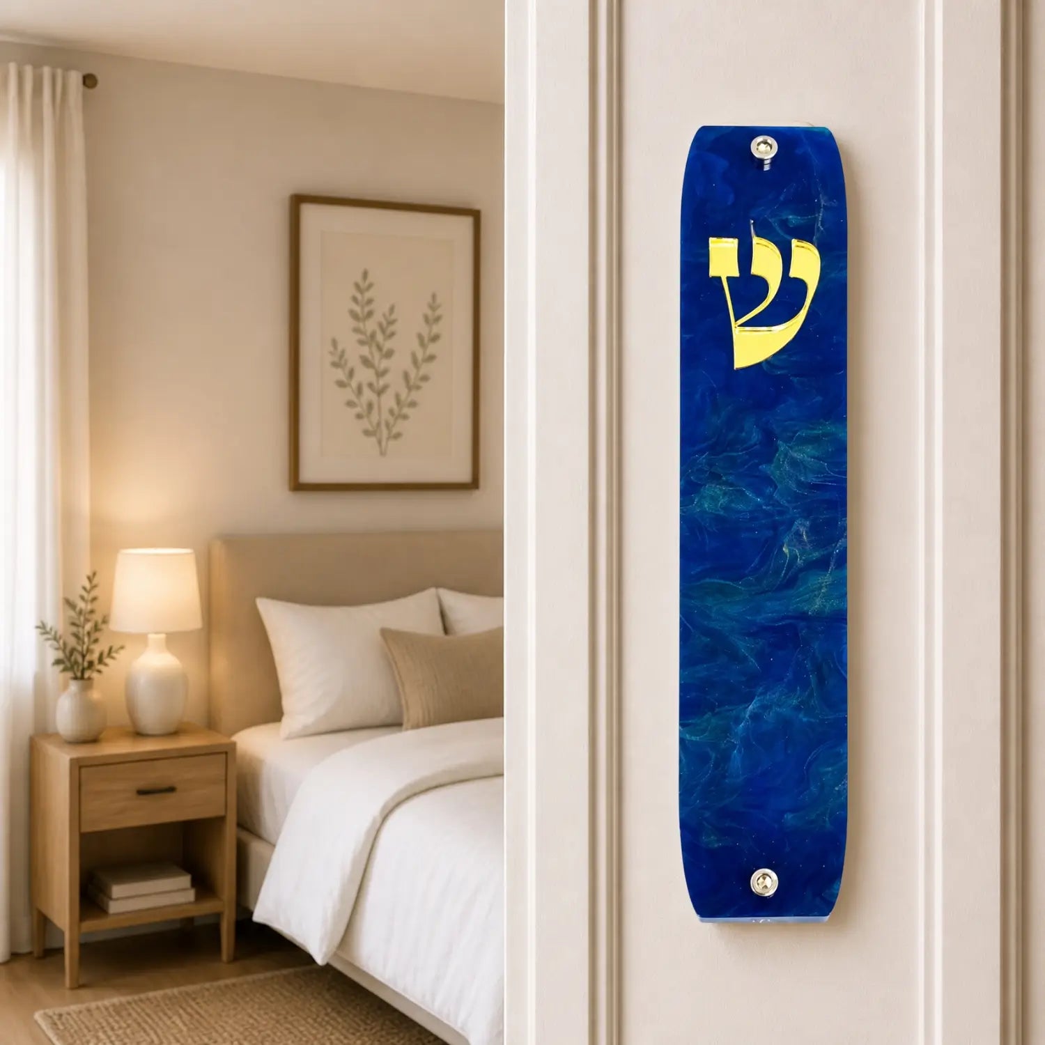 Genesis Classic Mezuzah for Door – Handmade Premium Clear Acrylic Case – Model LSN-10071