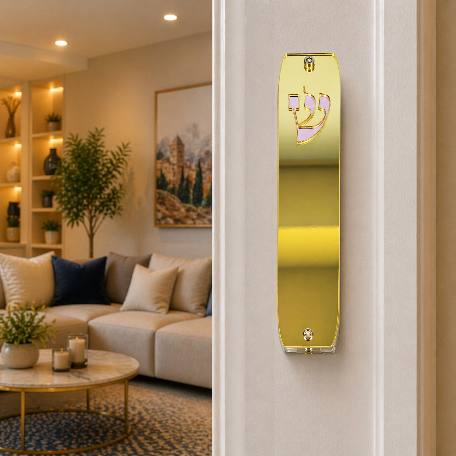 Genesis Classic Mezuzah for Door – Handmade Premium Clear Acrylic Case – Model LSN-10072
