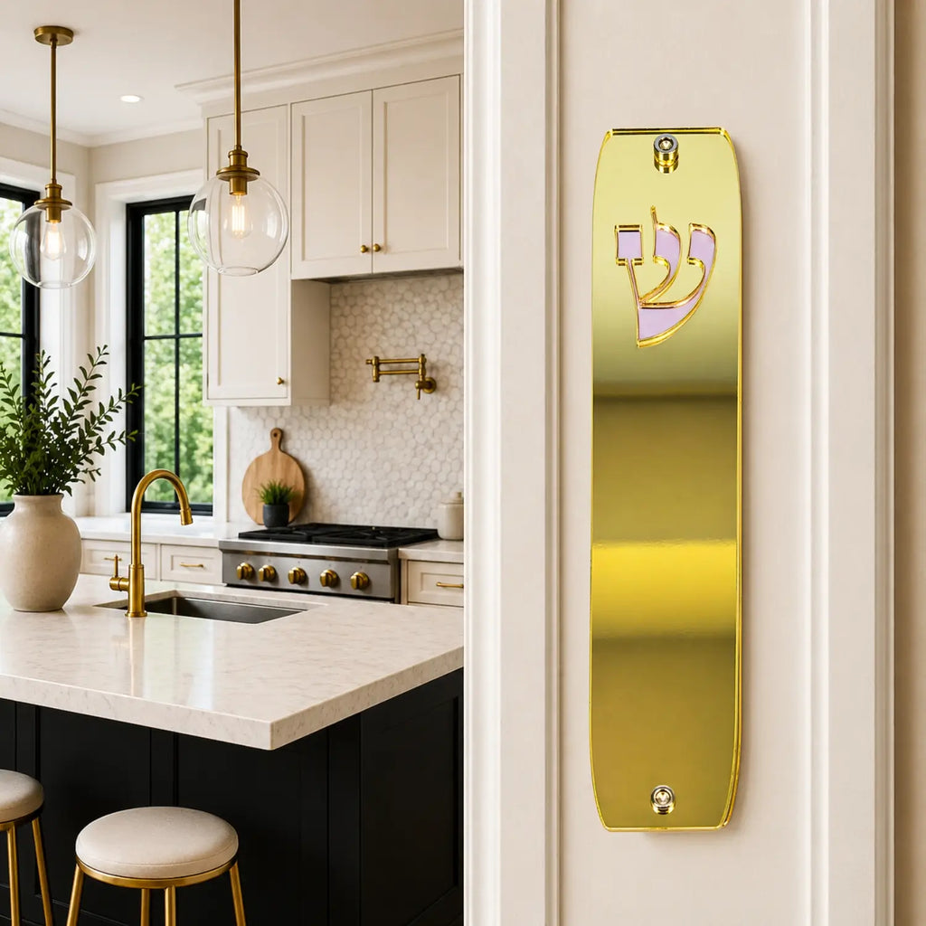 Genesis Classic Mezuzah for Door – Handmade Premium Clear Acrylic Case – Model LSN-10072