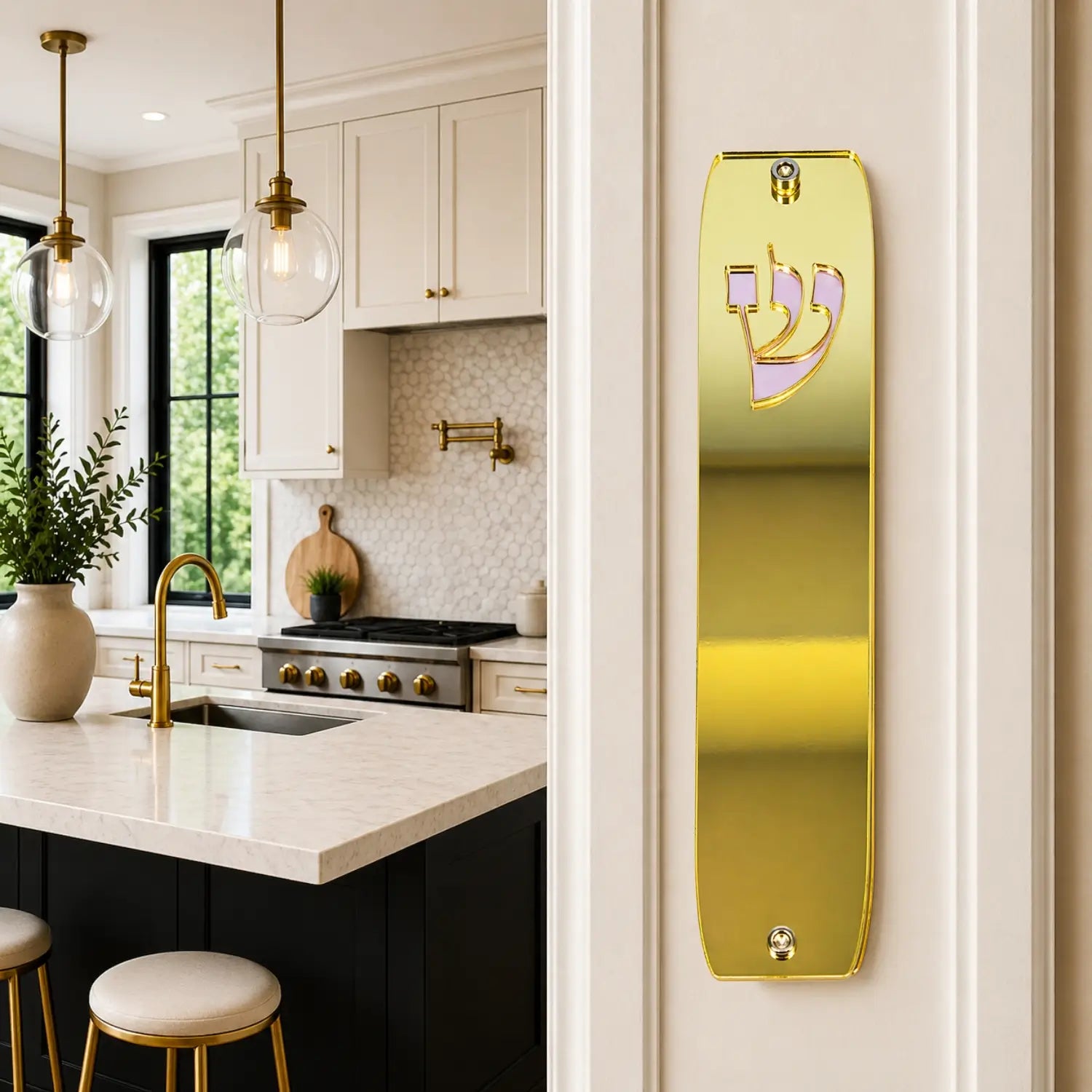 Genesis Classic Mezuzah for Door – Handmade Premium Clear Acrylic Case – Model LSN-10072