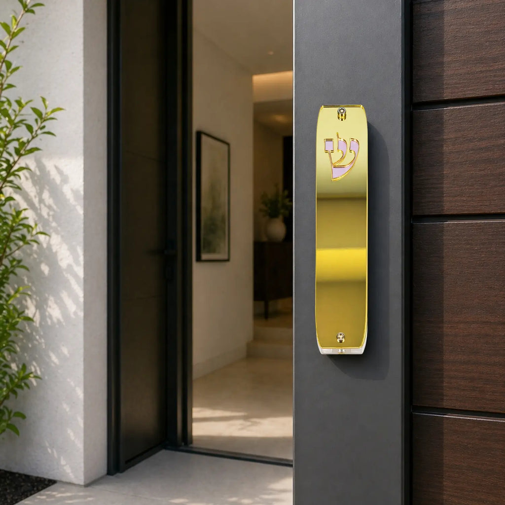 Genesis Classic Mezuzah for Door – Handmade Premium Clear Acrylic Case – Model LSN-10072