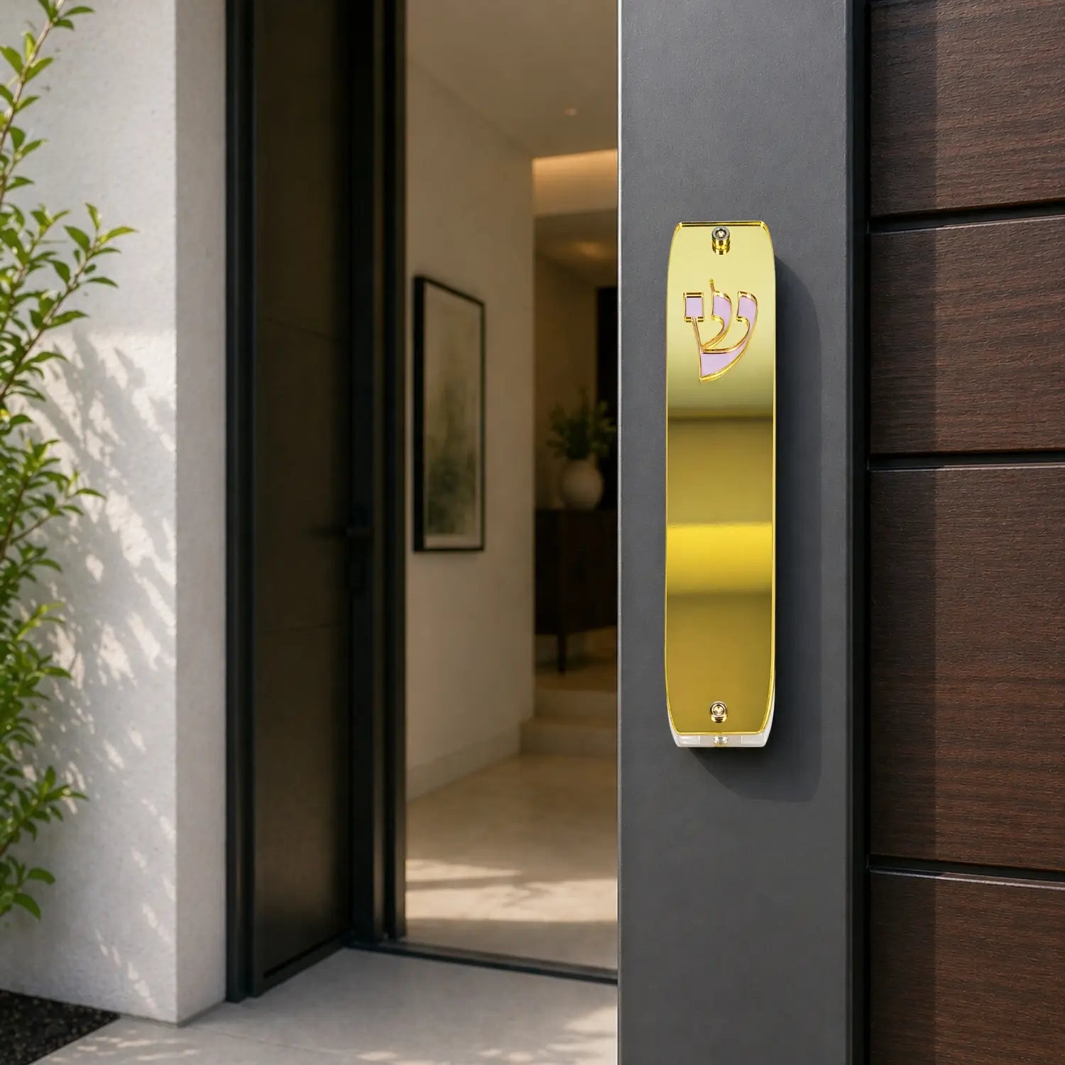 Genesis Classic Mezuzah for Door – Handmade Premium Clear Acrylic Case – Model LSN-10072