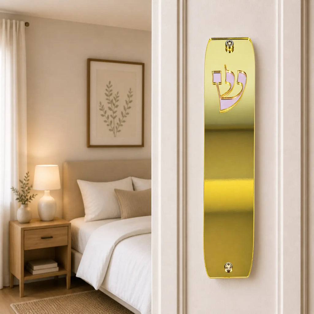 Genesis Classic Mezuzah for Door – Handmade Premium Clear Acrylic Case – Model LSN-10072