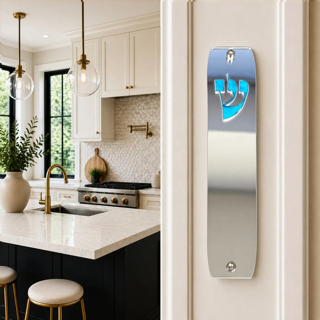 Genesis Classic Mezuzah for Door – Handmade Premium Clear Acrylic Case – Model LSN-10073