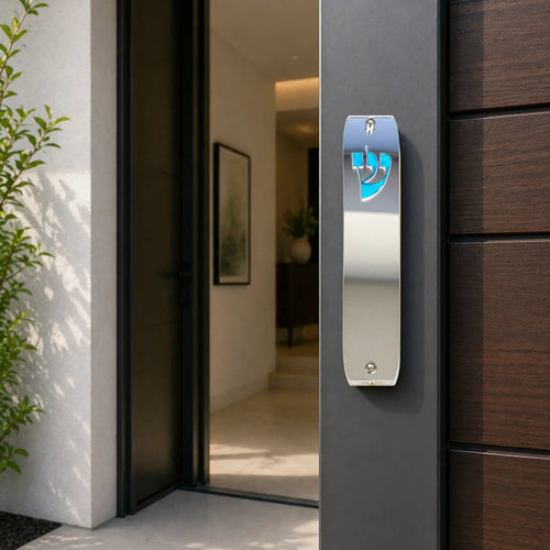 Genesis Classic Mezuzah for Door – Handmade Premium Clear Acrylic Case – Model LSN-10073