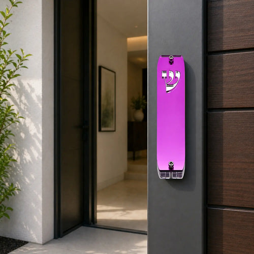 Genesis Classic Mezuzah for Door – Handmade Premium Clear Acrylic Case – Model LSN-10074