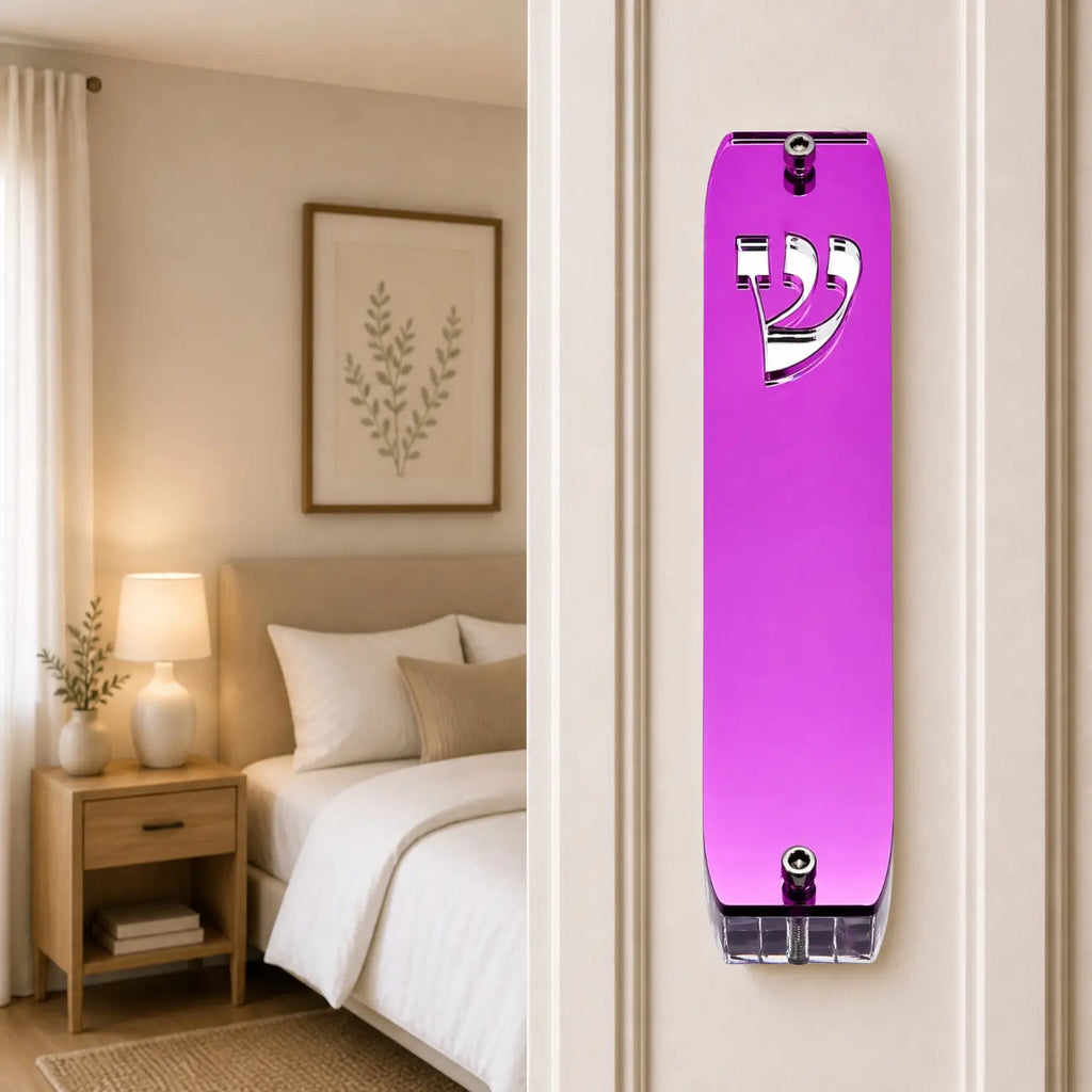 Genesis Classic Mezuzah for Door – Handmade Premium Clear Acrylic Case – Model LSN-10074