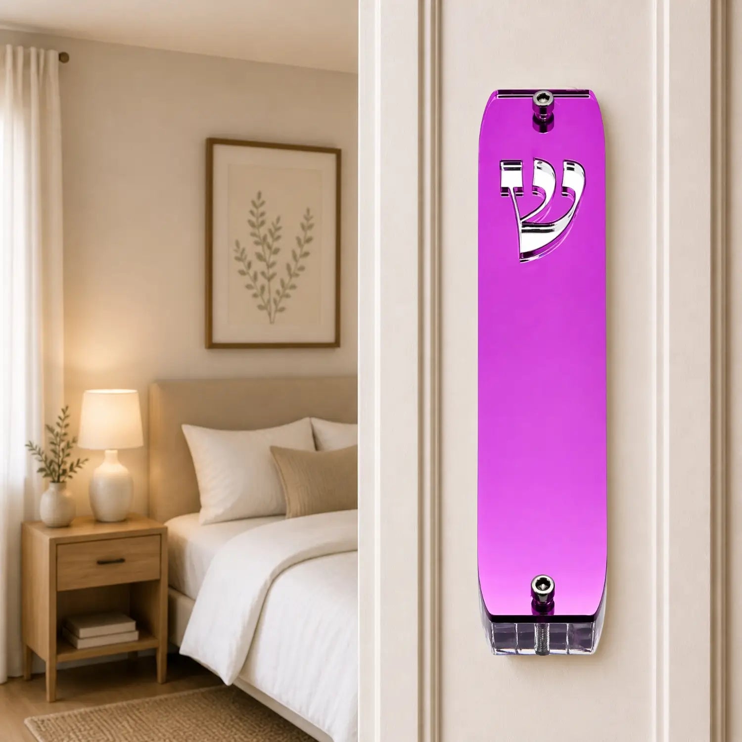 Genesis Classic Mezuzah for Door – Handmade Premium Clear Acrylic Case – Model LSN-10074