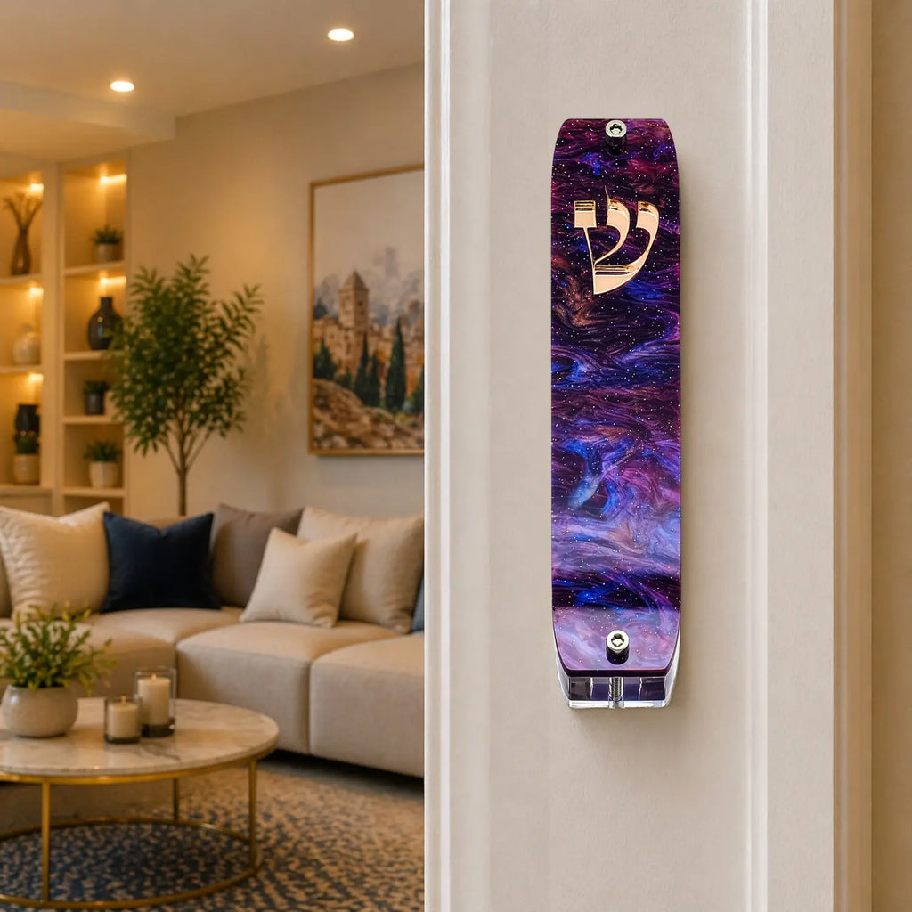 Genesis Classic Mezuzah for Door – Handmade Premium Clear Acrylic Case – Model LSN-10075