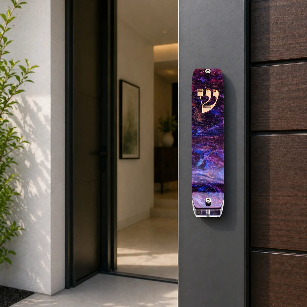 Genesis Classic Mezuzah for Door – Handmade Premium Clear Acrylic Case – Model LSN-10075